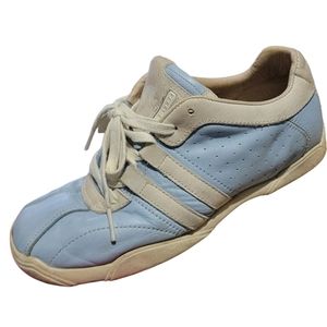 𝅺Perri Ellis Light Blue Leather Trainers Casual Women's Shoes Size 7